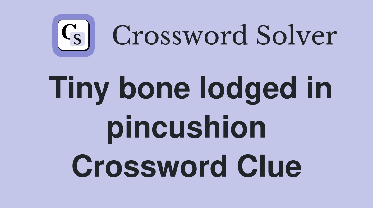 Tiny bone lodged in pincushion Crossword Clue Answers Crossword Solver